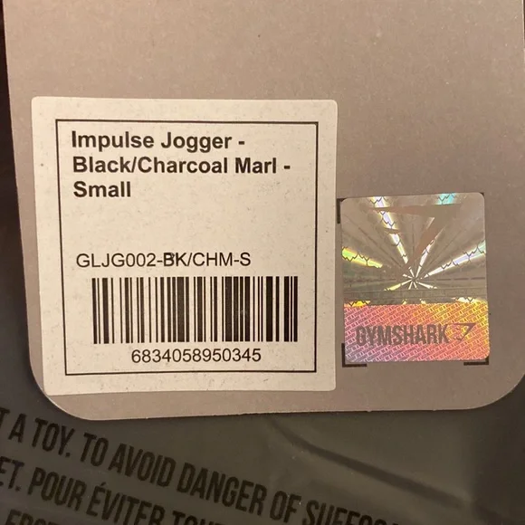 Gymshark Impulse Jogger - Black/Charcoal Marl - Small - BRAND NEW WITH TAGS - Picture 12 of 12